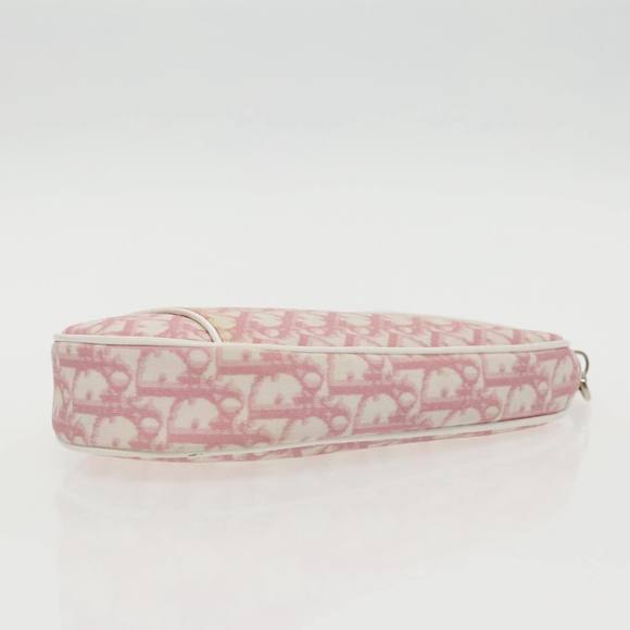 Christian Dior Saddle Pouch Trotter Canvas Pouch Pink Auth 95391 - Picture 5 of 16